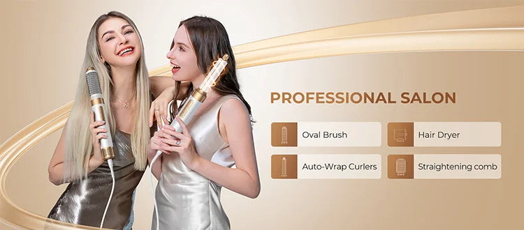 Brosse Soufflante 7 en 1 UKLISS – Sèche-cheveux Moteur Brushless Haute Vitesse, Ionique, Diffuseur & Bigoudi Automatique