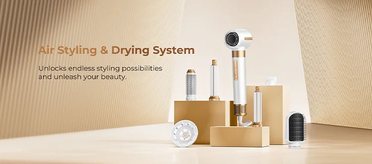 Brosse Soufflante 7 en 1 UKLISS – Sèche-cheveux Moteur Brushless Haute Vitesse, Ionique, Diffuseur & Bigoudi Automatique