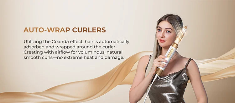 Brosse Soufflante 7 en 1 UKLISS – Sèche-cheveux Moteur Brushless Haute Vitesse, Ionique, Diffuseur & Bigoudi Automatique