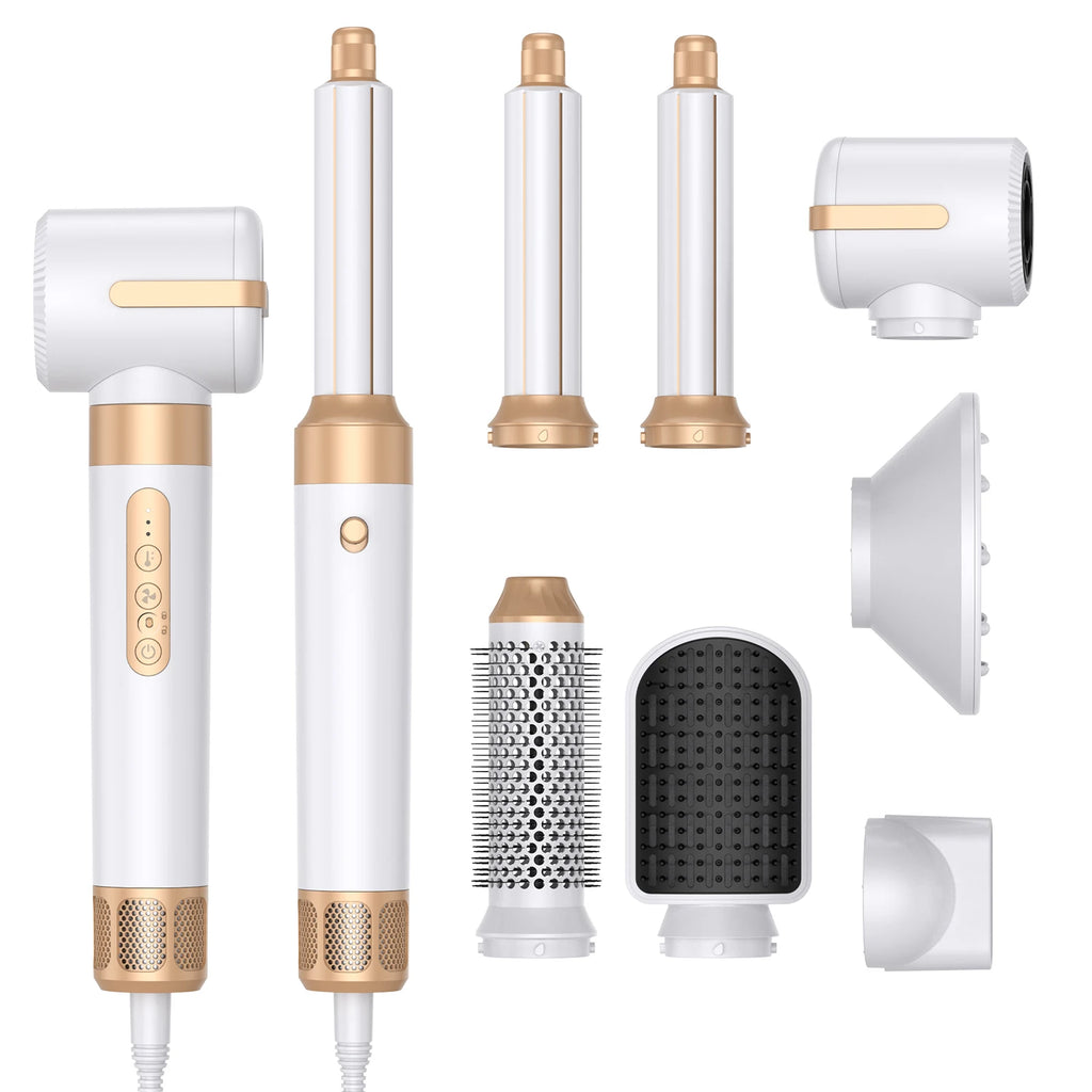 Brosse Soufflante 7 en 1 UKLISS – Sèche-cheveux Moteur Brushless Haute Vitesse, Ionique, Diffuseur & Bigoudi Automatique