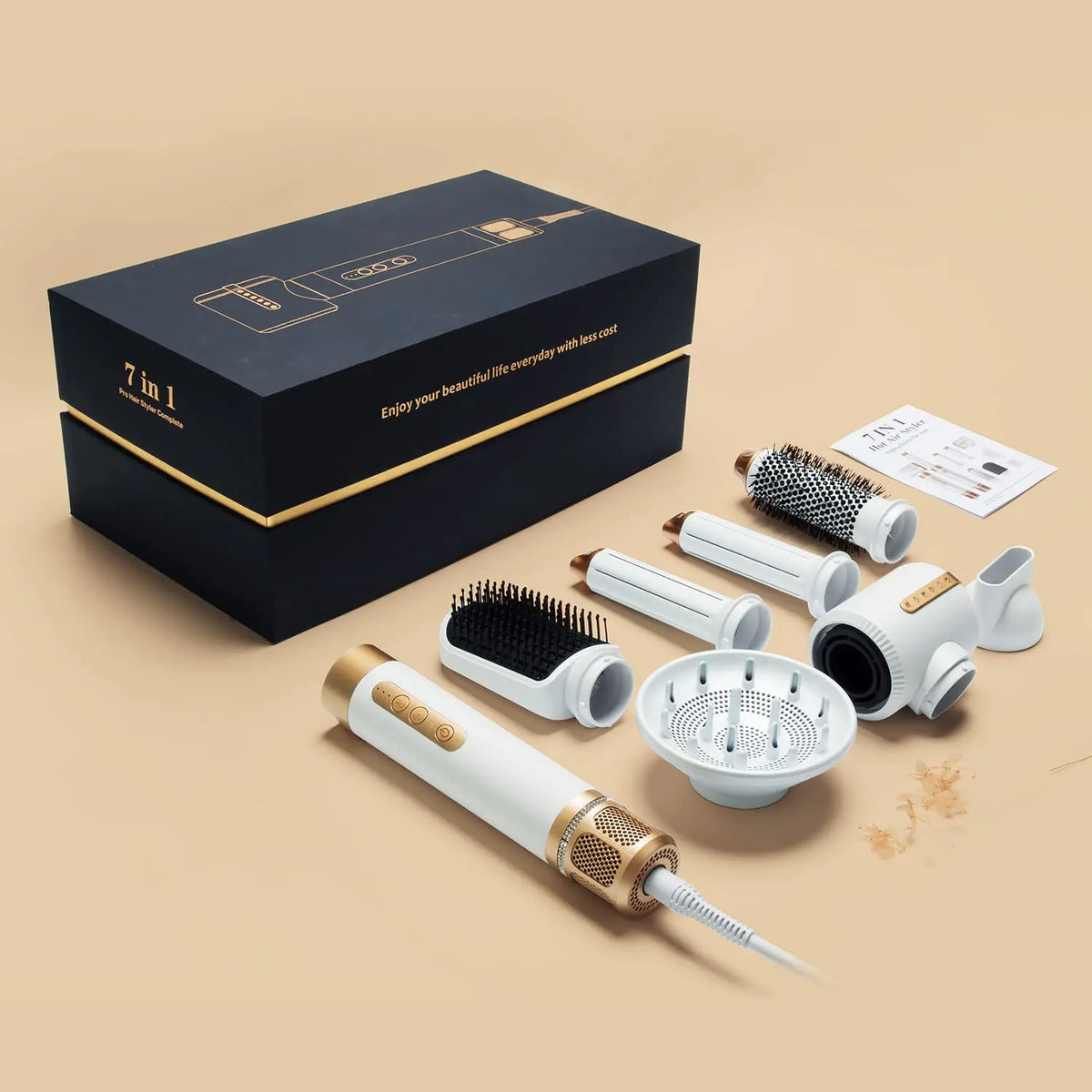 Brosse Soufflante 7 en 1 UKLISS – Sèche-cheveux Moteur Brushless Haute Vitesse, Ionique, Diffuseur & Bigoudi Automatique