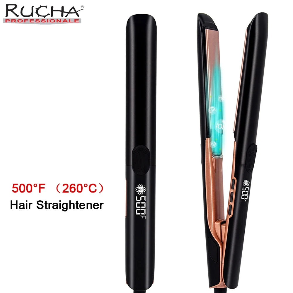 Lisseur Plasma Professionnel RUCHA – Traitement Kératine, 260°C / 500°F, Bi-Tension 110-240V