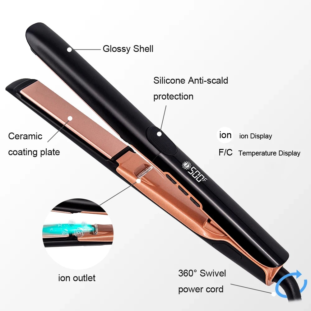 Lisseur Plasma Professionnel RUCHA – Traitement Kératine, 260°C / 500°F, Bi-Tension 110-240V