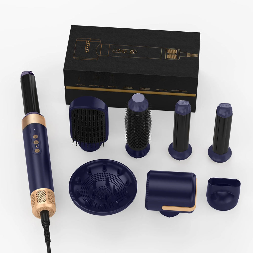 Brosse Soufflante 7 en 1 UKLISS – Sèche-cheveux Moteur Brushless Haute Vitesse, Ionique, Diffuseur & Bigoudi Automatique